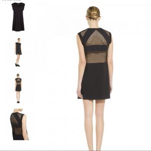Sandro Black Jersey Fishnet Dress